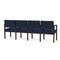 Lesro Lenox Wood 4 Seat Tandem Seating Wood Frame, Mocha, RF Blueberry Back, MD Ink Seat LW4103 - alternate 2